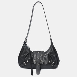 Sac bandoulière élégant en cuir véritable de vachette première couche pour femme, design de niche, fermeture éclair personnalisée, polyvalent - Product Image 1