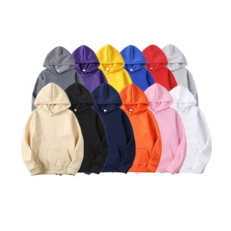 New Fashion Men Autumn Winter Hooded Street Long Sleeve loose Solid Color Hooded Casual Blouse Fleece Tops White Hoodies