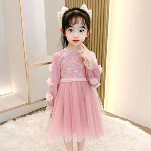 Robe de mariée élégante style occidental pour fille, col rond, robe perlée pour enfant de 10 ans, fabriquée en Chine - Product Image 2