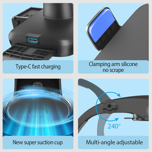 Meilleure vente 15W Charge rapide serrage automatique chargeur de voiture sans fil support de téléphone mains libres tableau de bord support de téléphone pour téléphone portable - Product Image 6