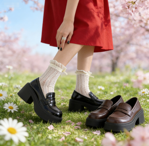 Mocasines versátiles de tacón grueso para otoño y verano - Product Image 2