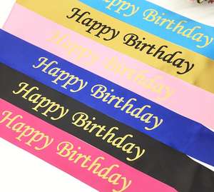 Banda de Feliz Cumpleaños para Mujer, Decoración Multicolor para Fiestas, Suministros de Satén Suave - Product Image 3