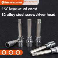 Jeu de embouts de visseuse à chocs Steel Shield de 1/2 pouce avec embouts à fente, Phillips, Torx et hexagonaux en acier allié au chrome-vanadium 125 mm