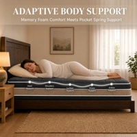 Matelas à ressorts ensachés en mousse à mémoire de forme gel 3 zones pour chambre d'amis, matelas double pour appartement, surmatelas en mousse à mémoire de forme, vente en gros