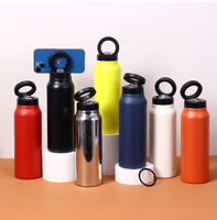 Bouteille d'eau avec couvercle magnétique, support magnétique pour téléphone portable