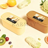 Récipient à crème glacée 5L 4.4 pintes, bacs à crème glacée maison réutilisables avec stockage de congélateur empilable pour yaourt, sorbet, gelato