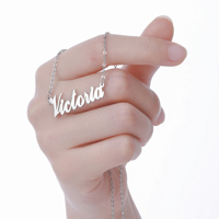 Collar con Placa de Nombre Personalizada de Acero Inoxidable 316L con Baño de Oro PVD de 18K, Colgante de Letra, Venta al por Mayor, OEM