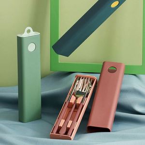 Ensemble d'ustensiles de voyage en acier inoxydable avec étui, couverts, fourchette, cuillère, baguettes, design boîte pour la maison et l'extérieur - Product Image 4