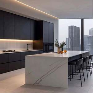 Îlot de cuisine en marbre, armoires de cuisine, meubles, cuisine ouverte moderne - Product Image 5