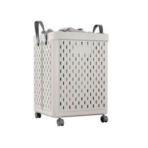Cesto de Roupa Suja Dobrável de Grande Capacidade em PP com Rodas para Banheiro Doméstico BT-397 - Product Image 2