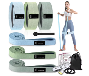 Bandes de résistance en tissu antidérapantes longues et courtes pour les fessiers avec ancre de porte - Product Image 6