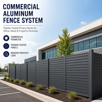 Système de clôture en aluminium commercial avec panneaux de confidentialité thermolaqués pour les bureaux, les commerces et les périmètres immobiliers