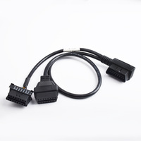 Cable de extensión automotriz OBD2 1 a 2 Cable de conexión OBD Arnés dedicado de 16 pines