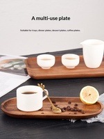 Plateau de service rectangulaire en noyer noir de qualité supérieure, écologique, non toxique, minimaliste, pour café, thé, en-cas, professionnel