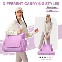 Sac de transport pour tapis de yoga pour femme, avec poche respirante en maille pour articles mouillés, léger, imperméable, en polyester, fermeture éclair, toutes saisons
