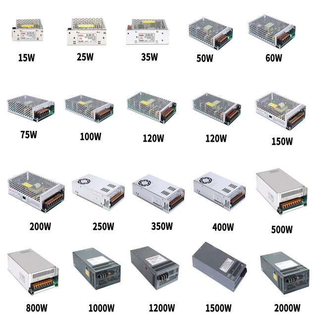 Customizable Power Supply Unit AC 110V 220V 12W-3000W Constant Voltage Industry DC 5V 12V 24V 36V 48V Led Switching Power Supply