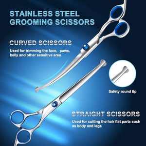 Kit de toilettage pour chien Ciseaux de toilettage pour chien chat en acier inoxydable très résistants Ensemble Meilleur outil de toilettage pour animaux de compagnie - Product Image 6