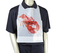 Imprimé Étanche Restaurant Fruits De Mer Tablier Adulte Jetable Pe En Plastique Crabe Homard Bavoir pour Adulte