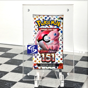 Boîte de <span class=keywords><strong>booster</strong></span> <span class=keywords><strong>Pokémon</strong></span> personnalisée SYP en acrylique transparent haute qualité pour 1 emplacement <span class=keywords><strong>Pokémon</strong></span> TCG : Mega Evolution, avec support en acrylique - Product Image 1