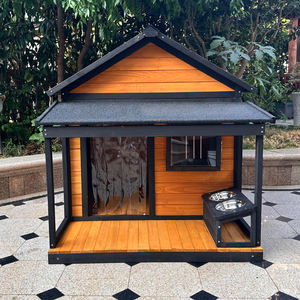 Luxuriöse Holz-Hundehütte für Draußen mit Wasserdichtem Schneefestem Dach für Haus und Garten - Product Image 1