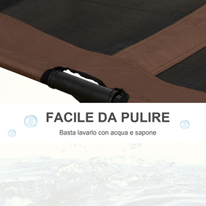 PawHut Cama para Perro en Metal y Tela Oxford Transpirable, 92x76x18cm Marrón y Negro - Product Image 6