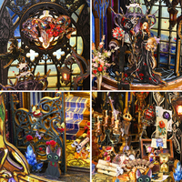 Kit de bricolage en gros pour niche à livres gothique Royal Garden, kit de maison miniature DIY, puzzle 3D, jouets en bois, artisanat DIY, décoration intérieure, cadeau pour adultes