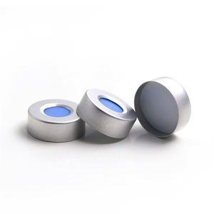 Laboratuvar malzemeleri <span class=keywords><strong>20mm</strong></span> Metal alüminyum kap 8/9.5mm merkezi delik kıvrım üst Headspace örnek flakon kapatma PTFE butil <span class=keywords><strong>Septa</strong></span> 20x3mm OEM - Product Image 2