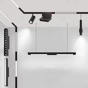 DC48v 200W <span class=keywords><strong>LED</strong></span> transformateurs projecteur magnétique noir projecteur encastré moderne salon corps en aluminium piste d'éclairage à la maison - Product Image 5