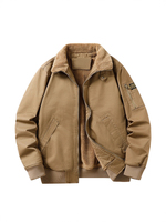 Blouson Bomber Homme Style Japonais Hiver Doublure Polaire Épaisse Rembourrage Tendance Marque Multi-Poches Col Montant Décontracté