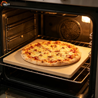Pierre à pizza rectangulaire pliable XL-Sillimanite 38x33cm, résistante aux chocs thermiques, pierre de cuisson sûre pour four et grill, pizza maison