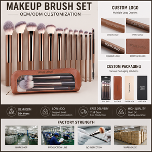 Juego de 13 Brochas de Maquillaje OEM ODM con Bolsa de Viaje, Logotipo Personalizado, Fabricante de Brochas de Maquillaje de Marca Privada - Product Image 6