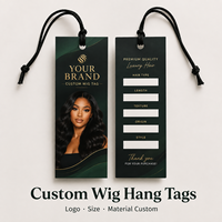 Étiquettes personnalisées imprimées pour perruques, étiquettes en papier double face avec logo et espaces inscriptibles pour extensions de cheveux et produits capillaires