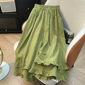 <span class=keywords><strong>Pantaloni</strong></span> <span class=keywords><strong>Palazzo</strong></span> larghi da donna <span class=keywords><strong>in</strong></span> stile giapponese con rifiniture <span class=keywords><strong>a</strong></span> volant estivi larghi <span class=keywords><strong>a</strong></span> vita alta <span class=keywords><strong>in</strong></span> cotone e <span class=keywords><strong>lino</strong></span> Casual Culottes - Product Image 4