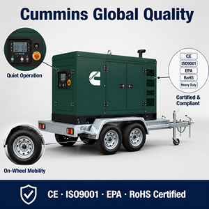 เครื่องกำเนิดไฟฟ้าดีเซล EAC EPA CE ISO 50kva ยี่ห้ออเมริกา Cummins Weichai FAW Ricardo เครื่องกำเนิดไฟฟ้าดีเซล 45kva สำหรับบ้าน แบบเก็บเสียงพิเศษ - Product Image 5