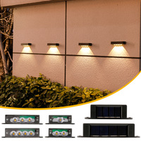 Applique solaire d'extérieur pour cour villa et jardin étanche carré en plastique rondelle murale balcon éclairage décoratif