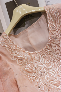 Abito Abaya Musulmano da Donna - Stile Dubai, Lussuoso Abbigliamento Islamico con Scollo a V, Lunghezza al Pavimento, Maniche Lunghe in Poliestere per <span class=keywords><strong>Moda</strong></span> Modesta - Product Image 4