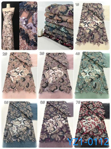 Đính cườm vải tùy chỉnh thêu Bridal đám cưới màu trắng ren vải sequin <span class=keywords><strong>Net</strong></span> thêu vải - Product Image 6