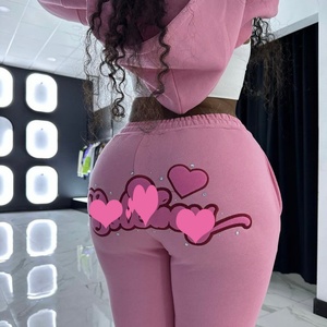 Spring 2025 <b>Women</b> Clothing Custom Sweatsuit Premium Rhinestone Oversized Two Piece Set <b>Velour</b> <b>Tracksuits</b> for <b>Women</b> Zip up Hoodie - Product Image 5