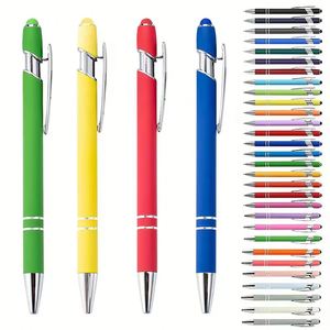 Stylo bille publicitaire 2-en-1 personnalisé, multicolore, en métal de luxe, avec logo imprimé pour le bureau et l'école - Product Image 1