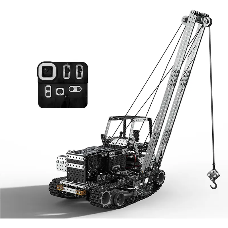 1745PCS Metal Building Blocks Set Remote Control Crane Truck Model Engineering Car DIY Assembly Toys For Adults 3D Metal Puzzle