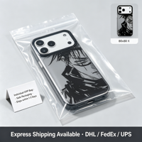 Coque antichoc en TPU style bande dessinée noire avec portrait de personnage d'anime, motif lignes, pour iPhone 17 16 15 14 13 Pro Max