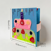 Album photo personnalisé en feutre avec décoration de gâteau, livre de souvenirs d'anniversaire fait main pour bébé fille et garçon, cadeau souvenir de fête
