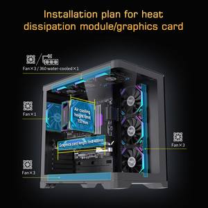 Lovingcool Casing PC Gaming komputer OEM kustom Casing komputer & menara kaca Tempered ATX lemari PC Casing - Product Image 3
