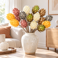 3 Têtes de Faux Artichoches Artificiels à l'Aspect Séché pour Mariage, Décoration Florale Maison, Vente en Gros