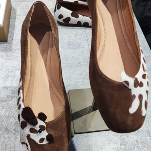 Zapatos planos estilo Mehrab color caqui con punta cuadrada para mujer, retro, suela suave, parte superior suave, casuales, para uso diario, mocasines sin cordones. - Product Image 3