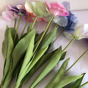 Single Petal <strong>Tulip</strong> Simulation Wedding Flower Artificial Silk Fabric Home Dining <strong>Table</strong> Decoration Flower - Product Image 2