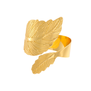 Anneau de serviette en feuille d'or en fer classique et durable pour des dîners élégants - Product Image 2