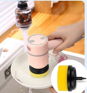 Brosse de nettoyage électrique USB 6-en-1 pour cuisine, avec poils en PP/soies de porc, pour salle de bain, brosse rotative et évier de lavage de vaisselle - Product Image 3