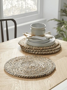 Vòng dệt placemats tự nhiên bán buôn nước lục bình Boho nơi thảm cỏ biển rơm Non-Slip bện Wedding Dinner bảng mat - Product Image 4