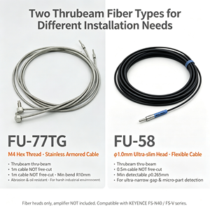 ชุดเซ็นเซอร์ไฟเบอร์แบบลำแสงผ่านรุ่น Fu-77tg Fu-58 ของแท้สำหรับการตรวจจับระบบอัตโนมัติทางอุตสาหกรรม - Product Image 1